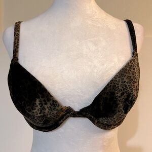 Vintage Victoria’s Secret velvet, leopard, padded bra 34B.